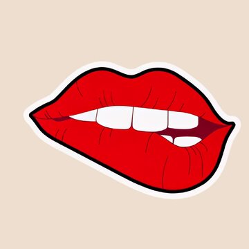 Bold pop art lips illustration animation isolated asset, transparent 4K video, alpha channel, ProRes 4444