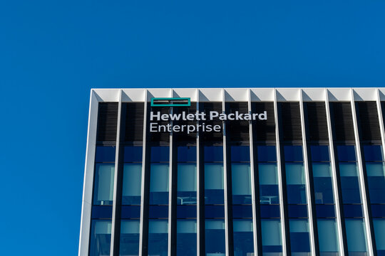 Warsaw, Poland - April 03, 2025: Hewlett Packard Enterprise