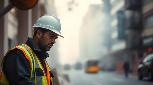  worker in factory, liber working in the  road