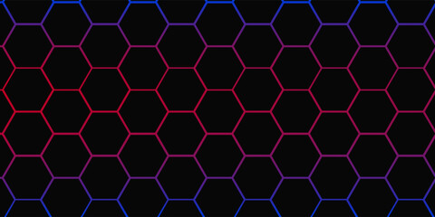 Hexagonal abstract technology background. electric glow hexagonal background. vector illustration.