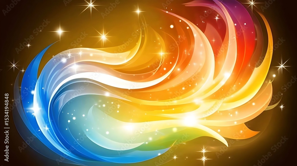 Aufkleber radiant spectrum display with a stellar flourish and gentle curve