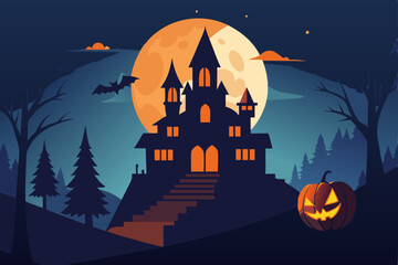 halloween background with pumpkin