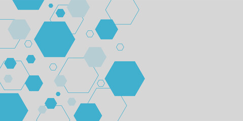 Abstract blue hexagon banner background., vector illustration
