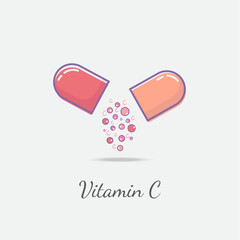 Pill vitamin C medicine icon-01