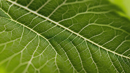 Fototapeta premium Macro Detailed Close up Vein Pattern Fresh Green Leaf Texture