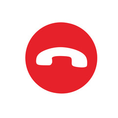 Telephone Receiver Red Circle Shape Communication Icon