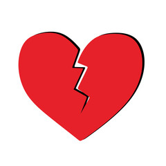 Red Broken Heart Symbol Grief and Pain Icon