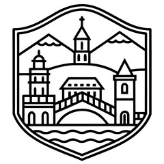 Bayonne line art vector