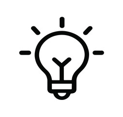 Flat light bulb icon symbolizing creativity, innovation, ideas, or brainstorming. Great for startup, business, and educational designs needing a fresh, bright concept.