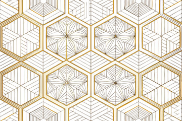 Abstract simple geometric vector seamless pattern with gold line texture on white background. Light modern simple wallpaper, bright tile backdrop, monochrome graphic element