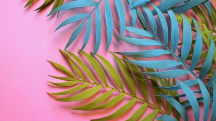 Pastel Palm Fronds: A Dreamy Tropical Minimalist Composition