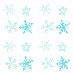 set of snowflakes