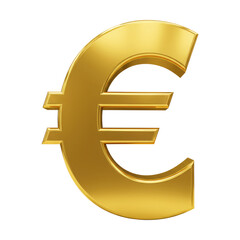 Symbol of the European Union (EU) Currency for International Business and Trade, Cut Out Clipping Path on Transparent Background.