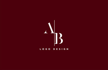 Elegant AB monogram logo design with creative vertical overlapping letters in minimalist style, ideal for premium branding, company identity, and business