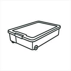  Under Bed Storage Containers vector line art 