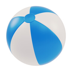 Beach Ball 3d render icon in cartoon plastic style minimal isolated on transparent white background	