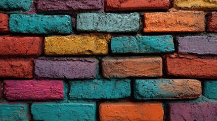 Colorful Brick Wall: A Textured Tapestry of Hues