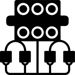 Cable organizer silhouette vector icon
