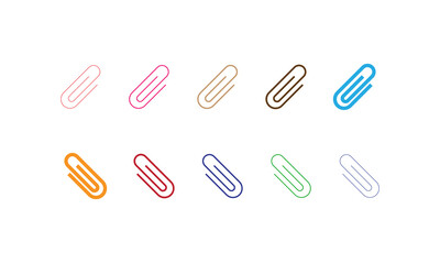 Paperclip or Attachment symbols. Perfect for digital interfaces, document apps, or productivity tools where file attachment or linking functionality is key.