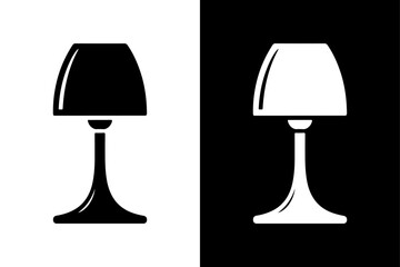 table lamp on black and white background