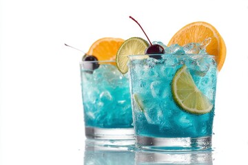 Blue Lagoon Cocktails: Icy Refreshment with Citrus and Cherries