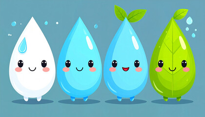 Obraz premium 水滴マスコット素材