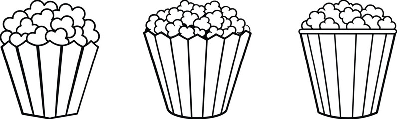 popcorn papercraft lineart vector art and illustration
