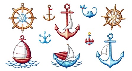 vector illustration of a set of christmas symbols