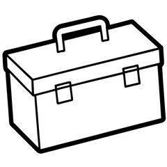 Toolbox icon in black and white outline style