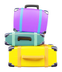 blue suitcase isolated on white background