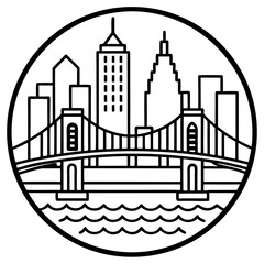 Brooklyn line art vector