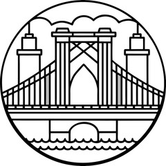 Brooklyn line art vector