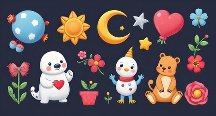 Naklejka premium easter bunny with eggs and bunny