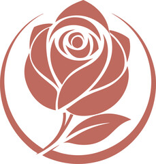 Vector Illustration of Minimalist Luxury Nail Spa Logo with Rose
