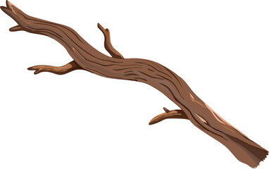 Realistic Driftwood Branch Vector Illustration for Nature Designs