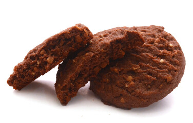 Close-up of cookies against white background 