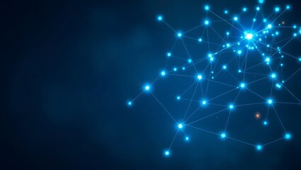 Fototapeta premium Abstract blue network connection background