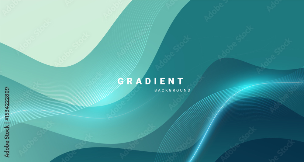 Poster Abstract background with flowing wave pattern and smooth gradient