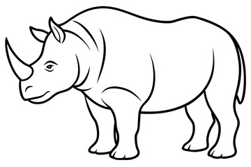 Minimal Rhino Line Art Vector 