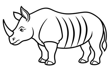 Minimal Rhino Line Art Vector 