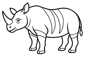 Minimal Rhino Line Art Vector 