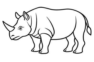 Minimal Rhino Line Art Vector 