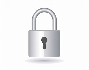 Naklejka premium Silver Padlock Icon Graphic Design