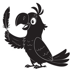 parrot perched on a branch in cartoon vector style