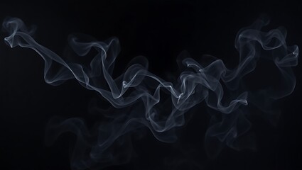 Obraz premium Abstract white smoke swirls on black background