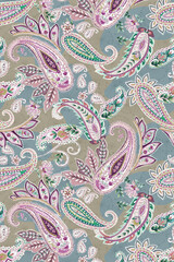 Paisley Kalamkari Madhubani Watercolor Allover Design Pattern