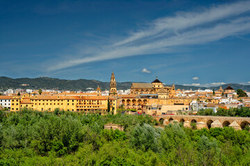Cordoba, Spain. Roman bridge. Mezquita and Alcazar