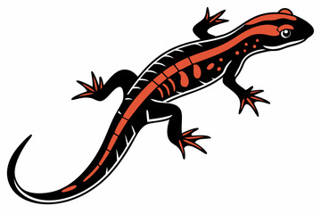 eastern newt sihouette black vector