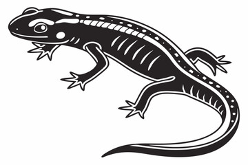 Naklejka premium eastern newt sihouette black vector