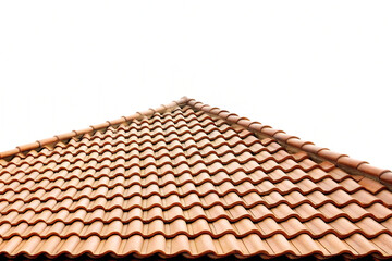 Fototapeta premium Brown clay roof tiles isolated on a white background png ai generated